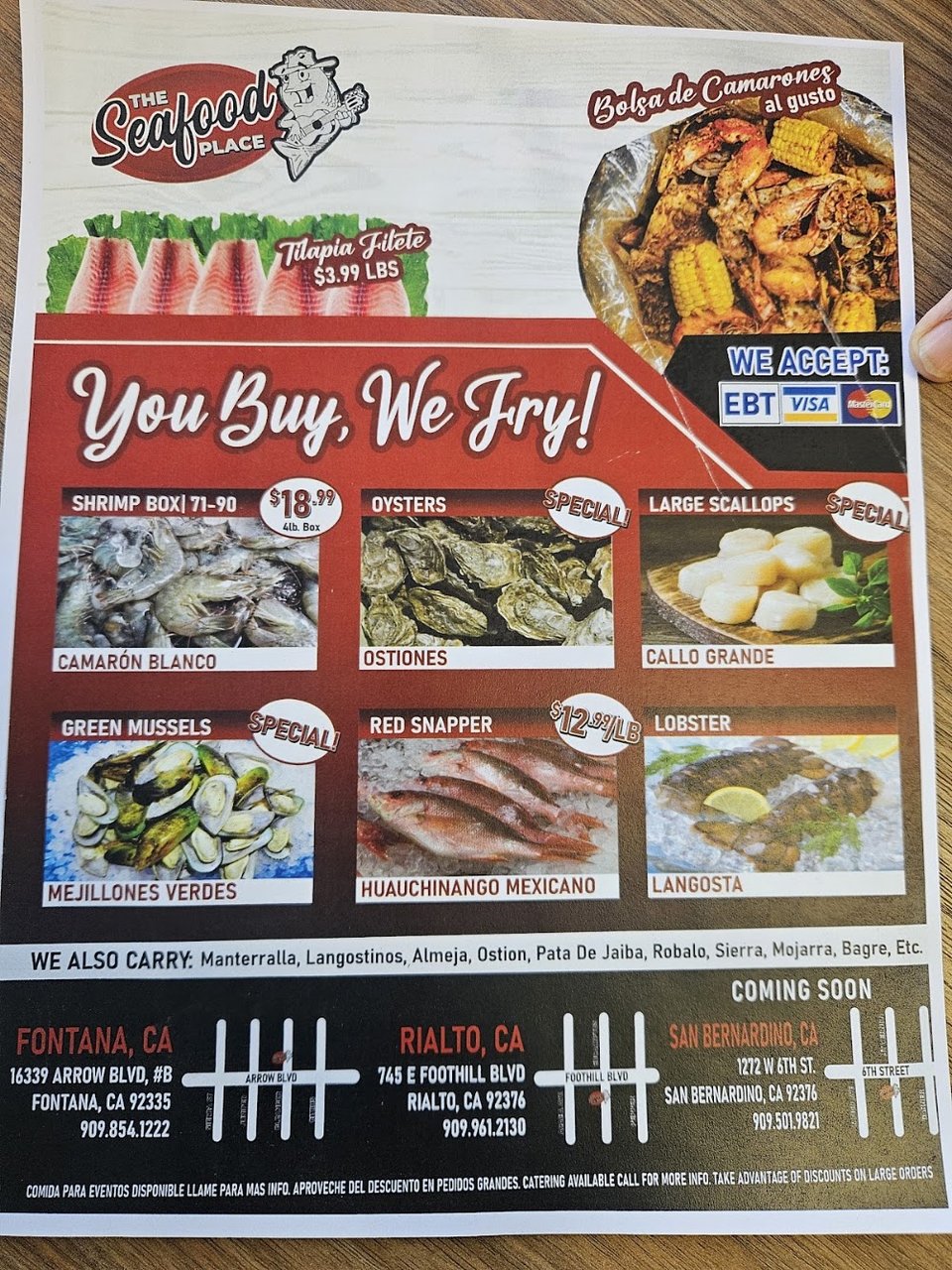 Menu page showing tacos, burritos, and tortas.